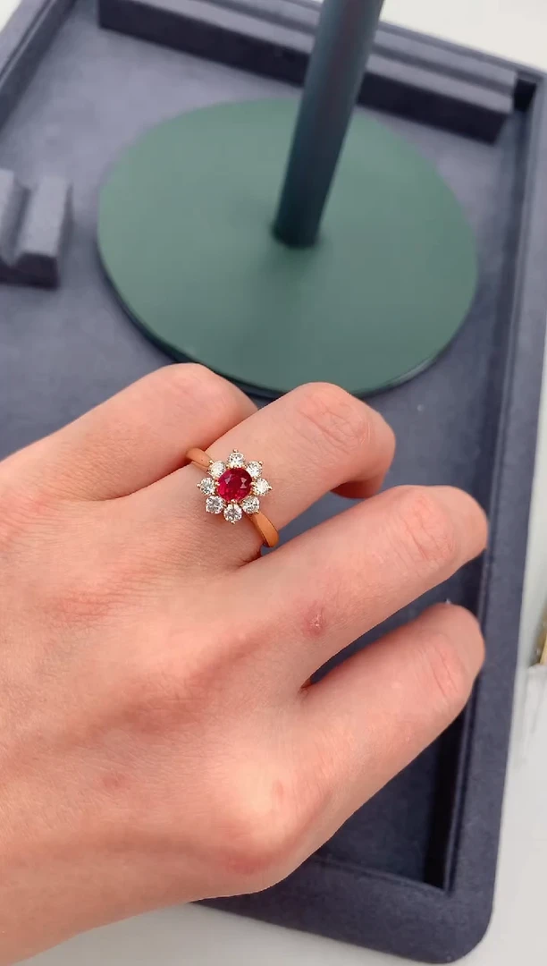 【闪购商品】红宝石戒指18K金镶嵌73分红宝石戒指