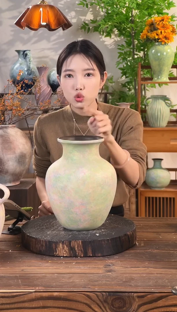 苔点绿-胖肚瓶大号