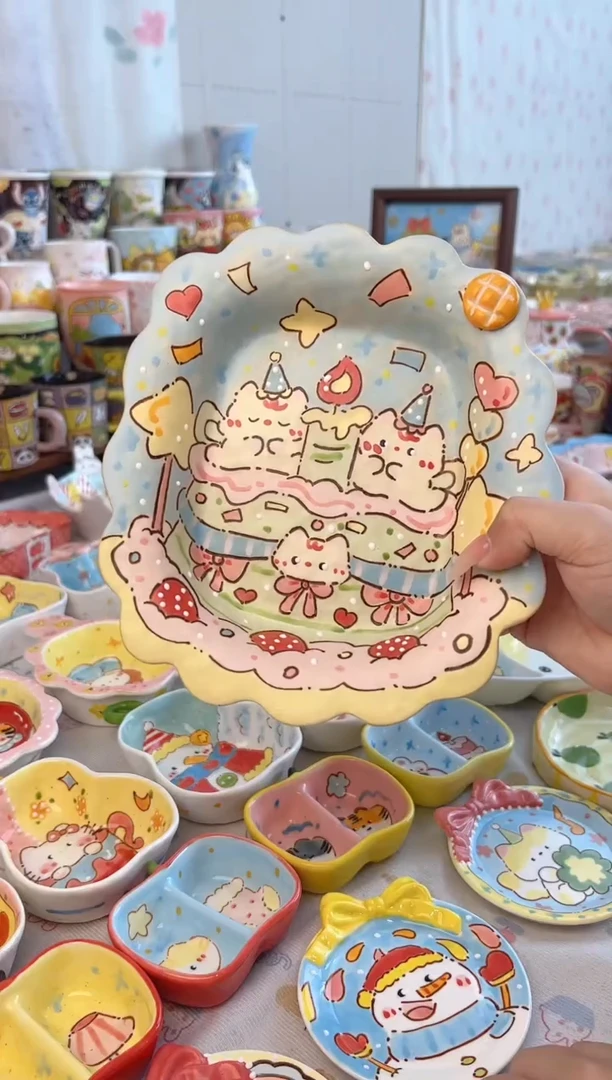 摆件陶景德镇陶瓷手绘微瑕