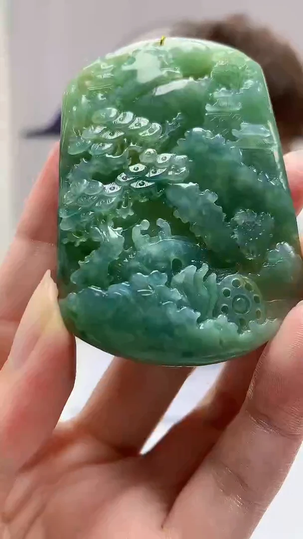 【闪购商品】定制翡翠未镶嵌4868zm-毛货挂件138山水