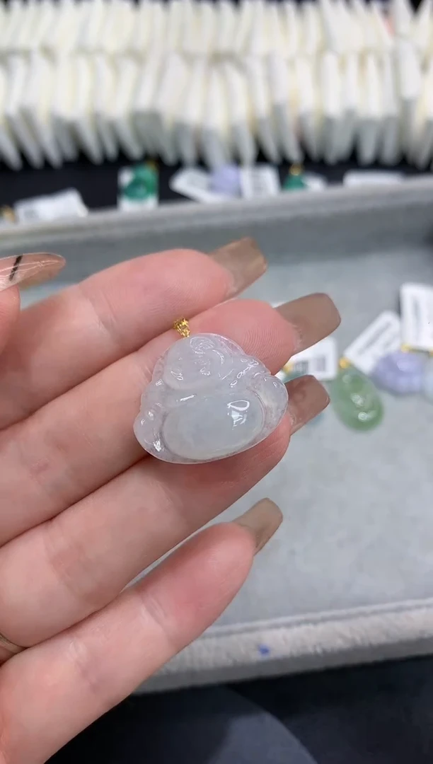 吊坠(不含链)18K金镶嵌翡翠111