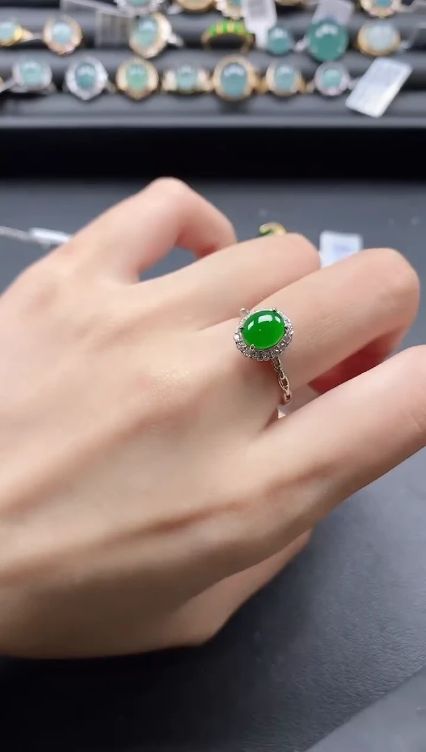 【闪购商品】翡翠戒指银S925镶嵌1111