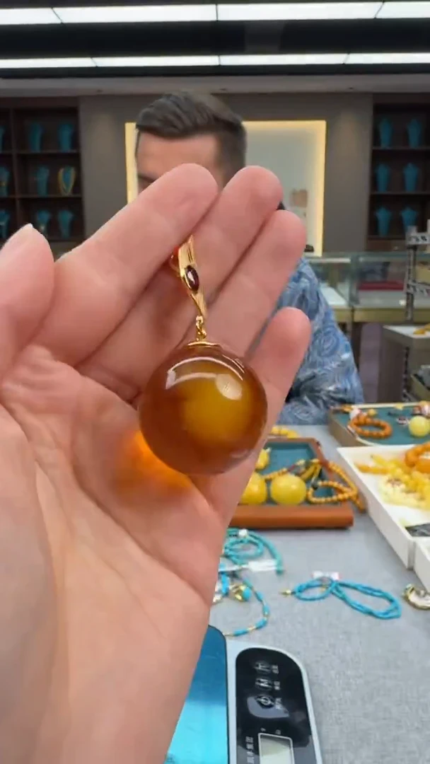 【闪购商品】琥珀颈饰银S925镶嵌序列号242