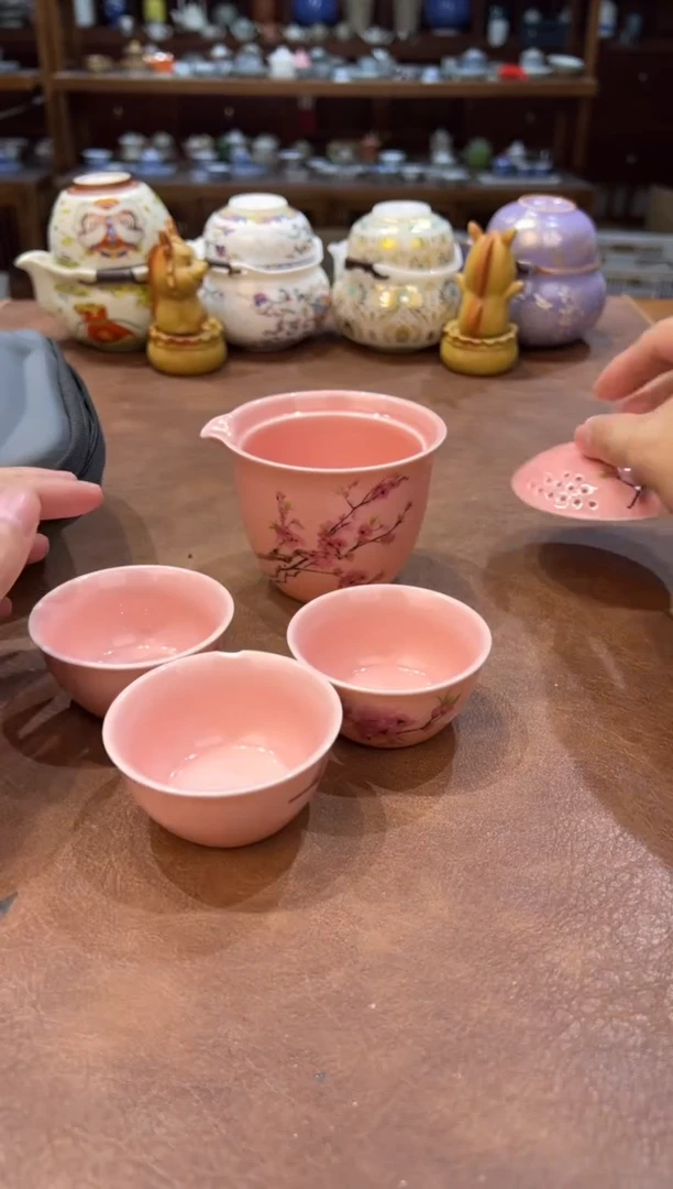 真的很便宜超好看会开片的旅行茶具