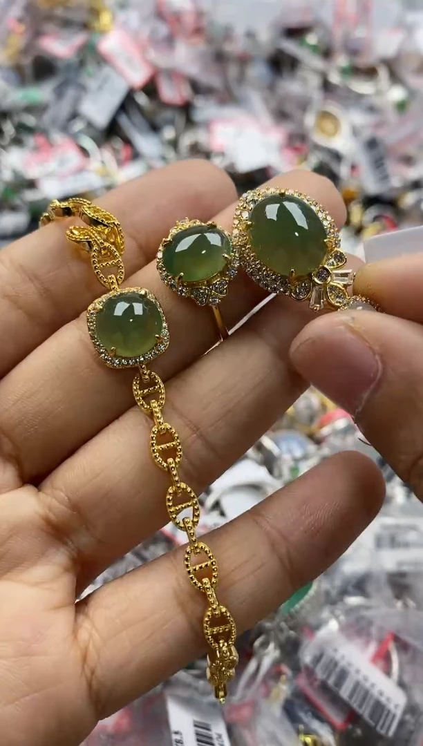 银S925镶嵌戒指翡翠12                  10