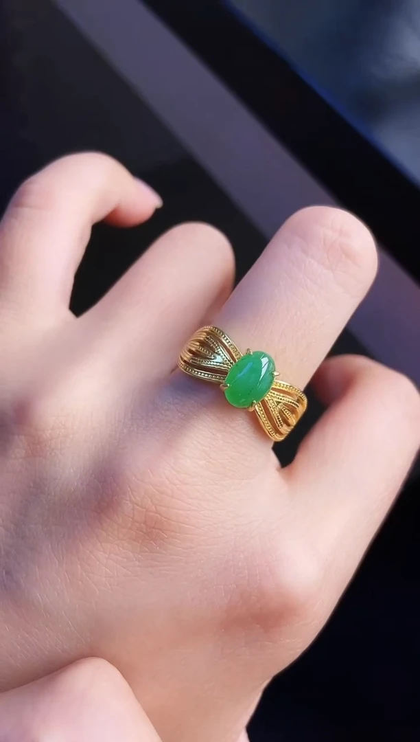 银S925镶嵌戒指翡翠12