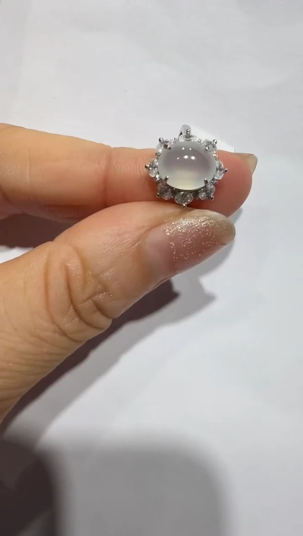 银S925镶嵌戒指翡翠✨****✨925银镶A货翡翠戒指