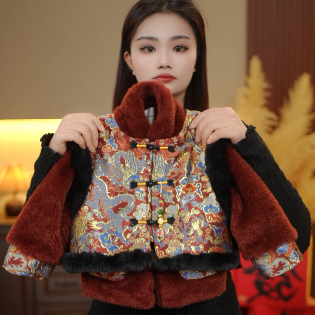 【龙凤呈祥】2025春冬季新品萌娃穿搭加厚男女童中式棉服套装39602