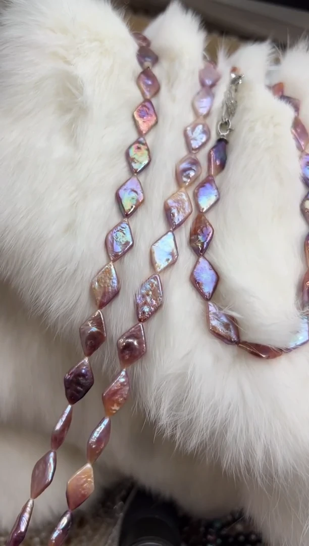 未镶嵌福利淡水珍珠菱形*强光珍珠项链（多样性发一）