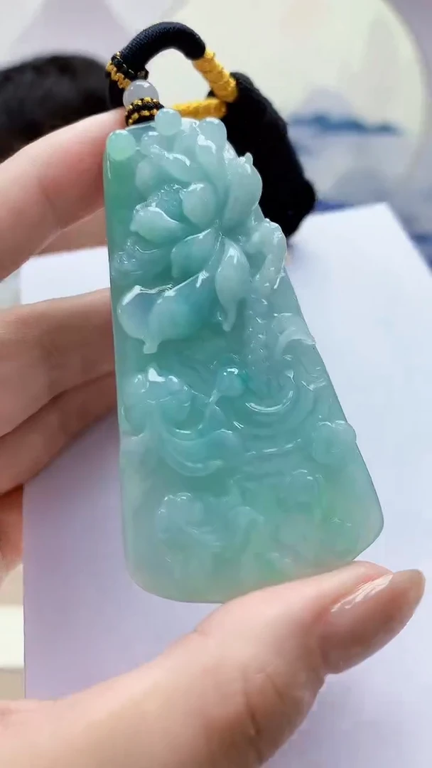未镶嵌定制翡翠5060MM-毛货挂件17