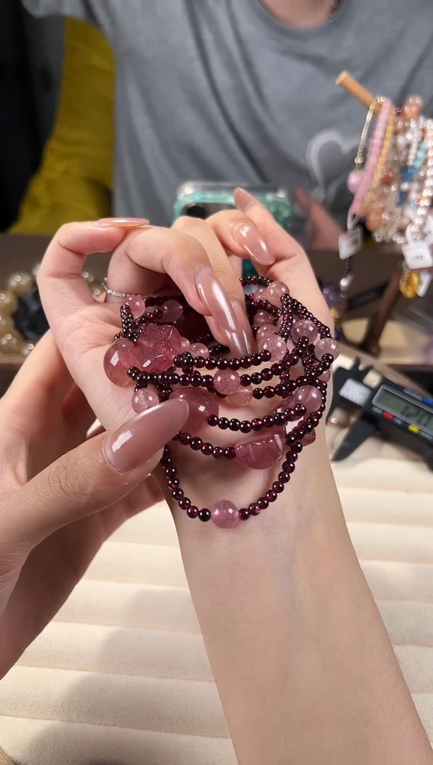 手链未镶嵌水晶石榴草莓晶五角星