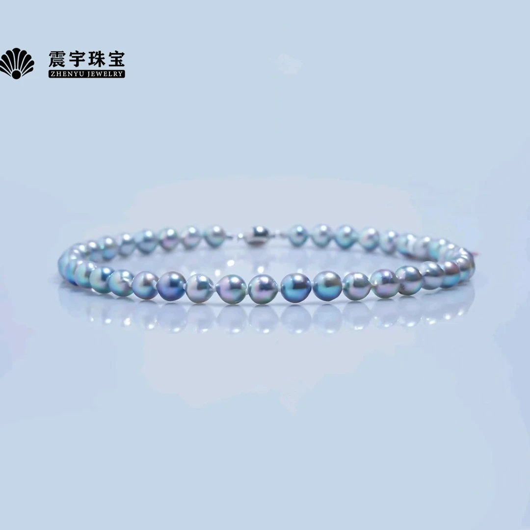 陶总福利 真多麻海水akoya珍珠 炫彩极光微巴极光炫彩9-10mm