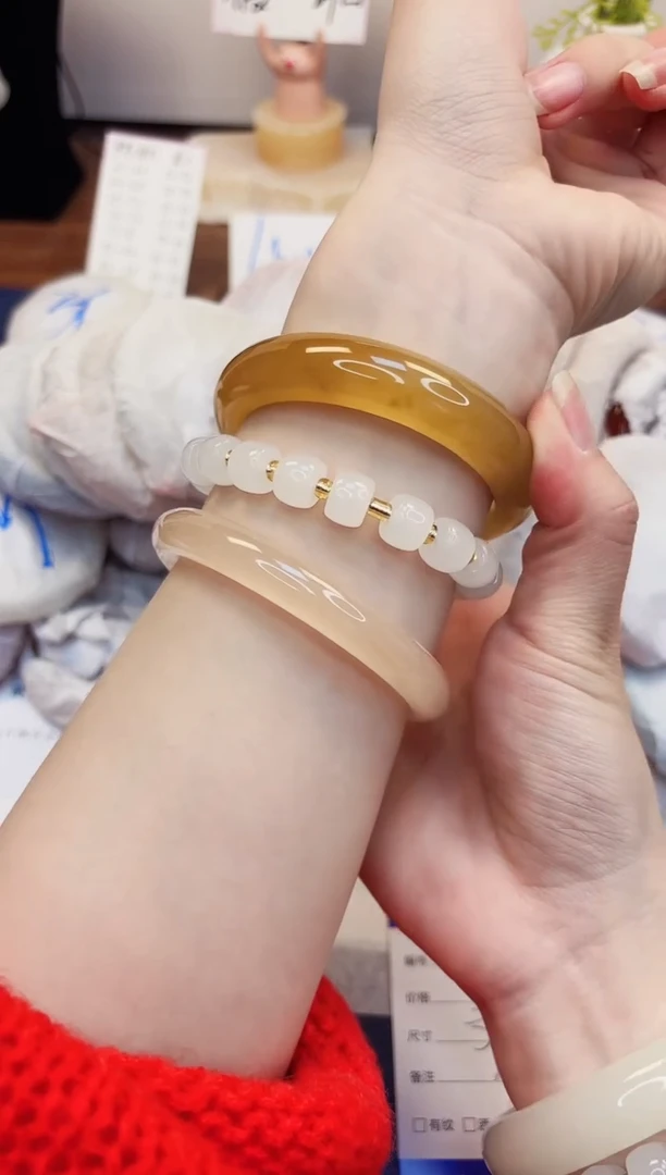 【闪购商品】石英质玉手镯未镶嵌327-财气镯-圈口57