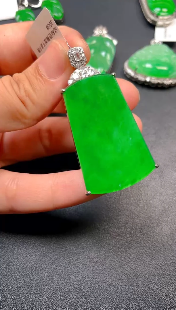 吊坠(不含链)银S925镶嵌翡翠吊坠