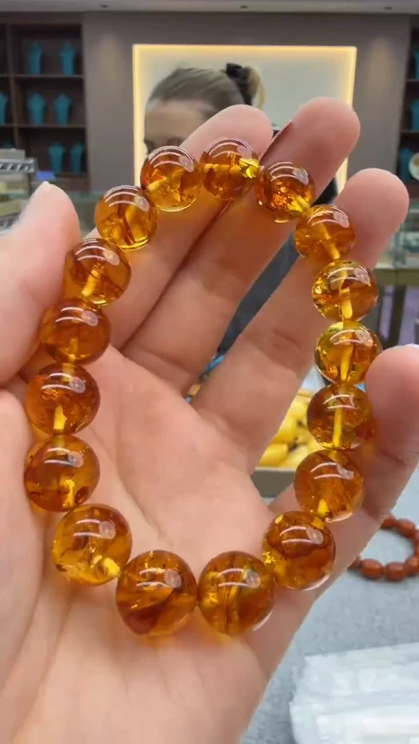 手链琥珀未镶嵌64秒拍号 假一罚三