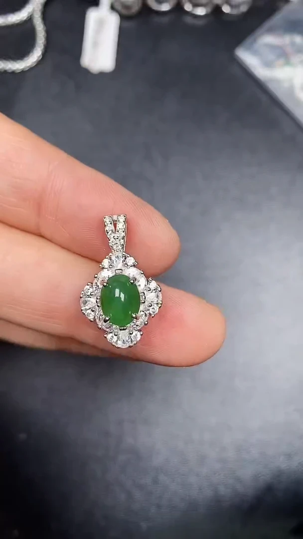 银S925镶嵌戒指翡翠3430