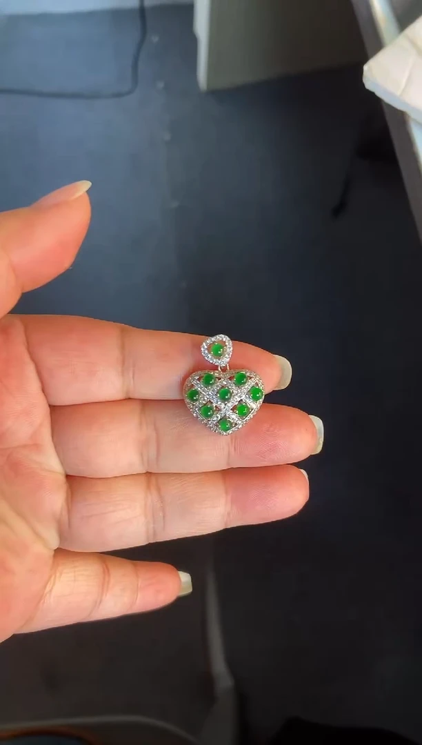 吊坠(不含链)银S925镶嵌翡翠1