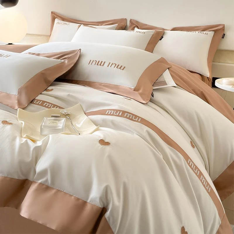 新款A类母婴级200支长绒棉四件套全棉纯棉被套轻奢高级感床上用品