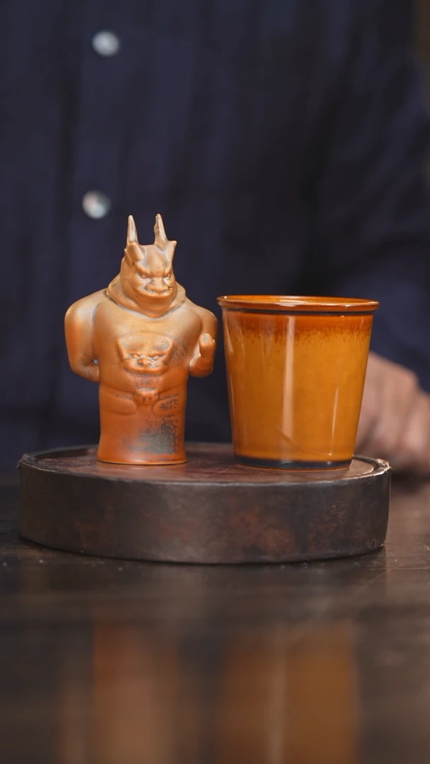 【闪购商品】杯135柴房陶瓷丨焦糖色可乐小杯送龙将军