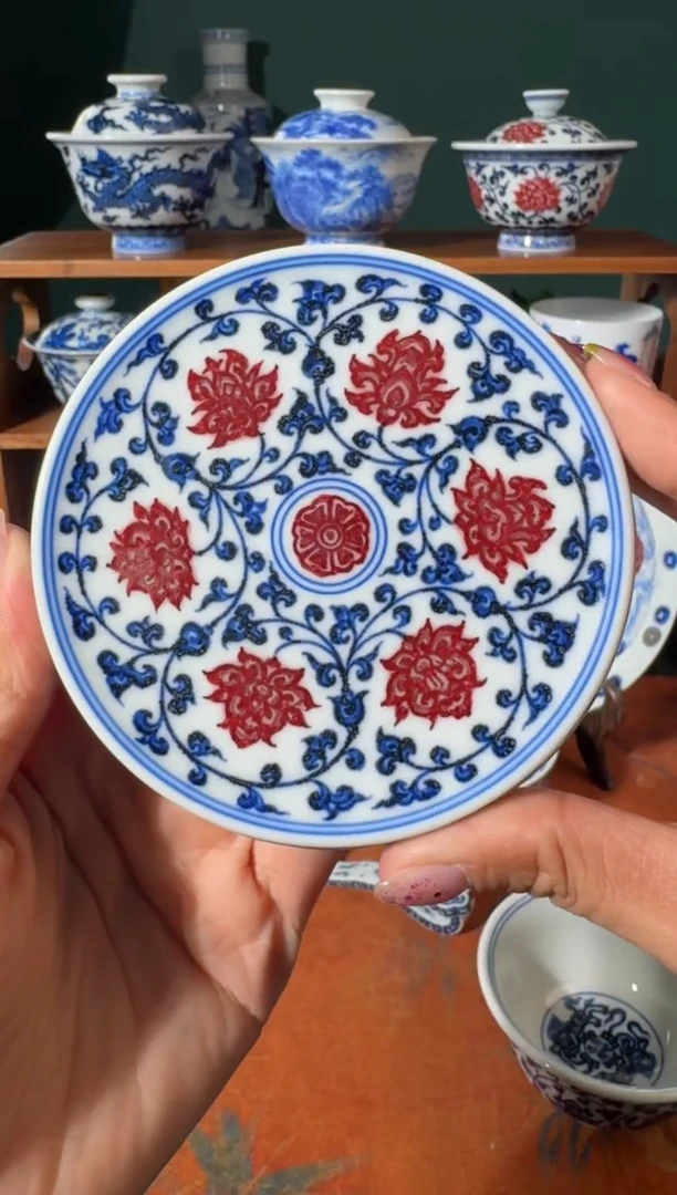 【闪购商品】杯永明尚玩缠枝莲盖置