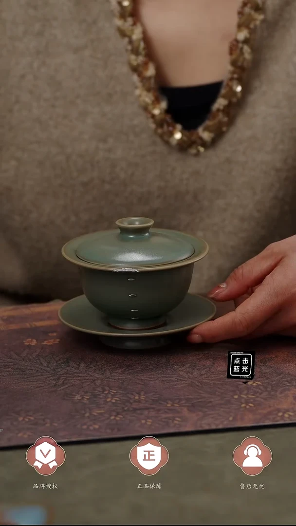 【闪购商品】杯柴烧三才元宝盖碗.......