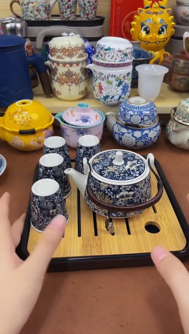 陶瓷茶具摆件旅行套组