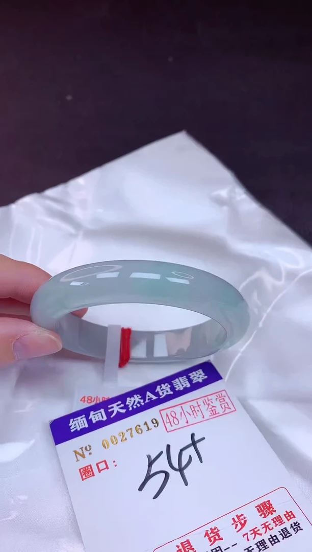 未镶嵌手镯翡翠54（48小时鉴赏期 ）