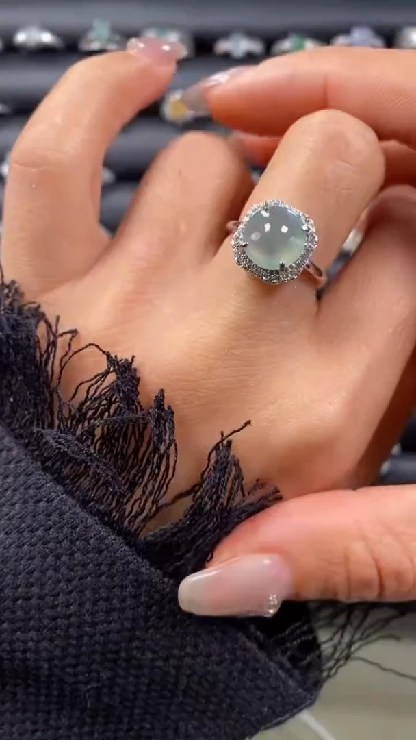 【闪购商品】翡翠戒指银S925镶嵌9031