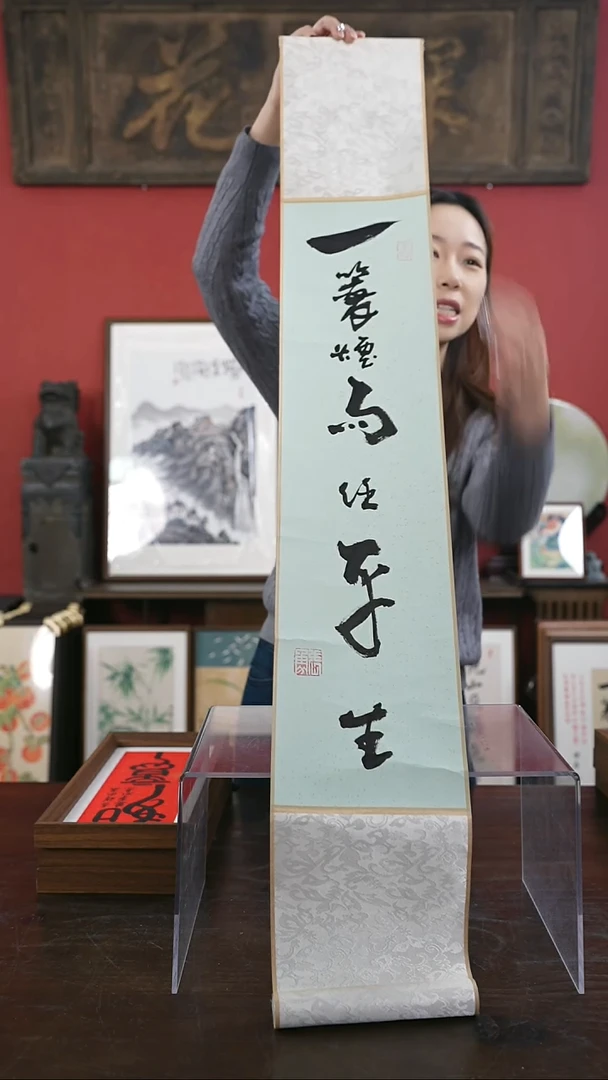 【闪购商品】书法手绘卷轴中号-一蓑烟雨