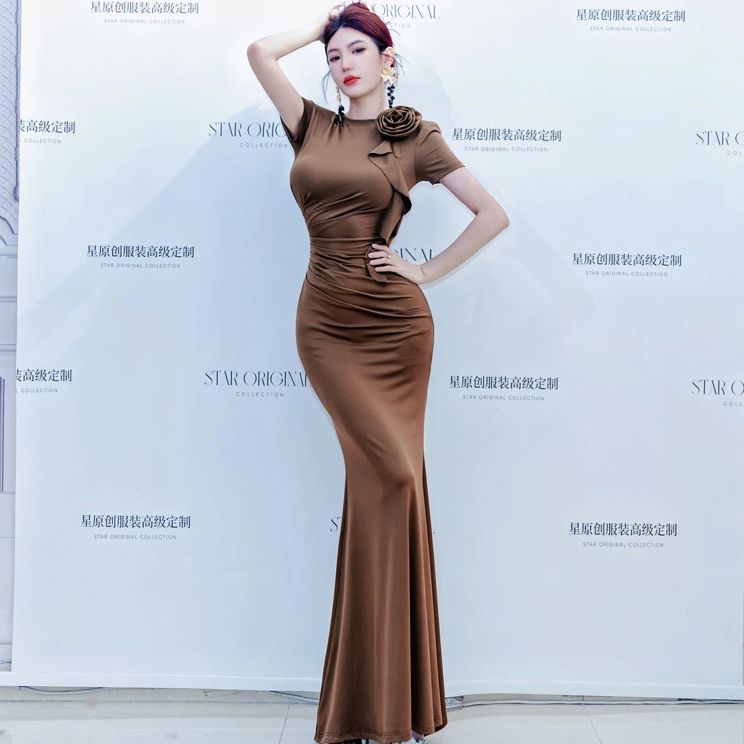 【星姐推荐】星原创高级定制【魅力磁场】设计师款轻奢名媛修身鱼尾裙