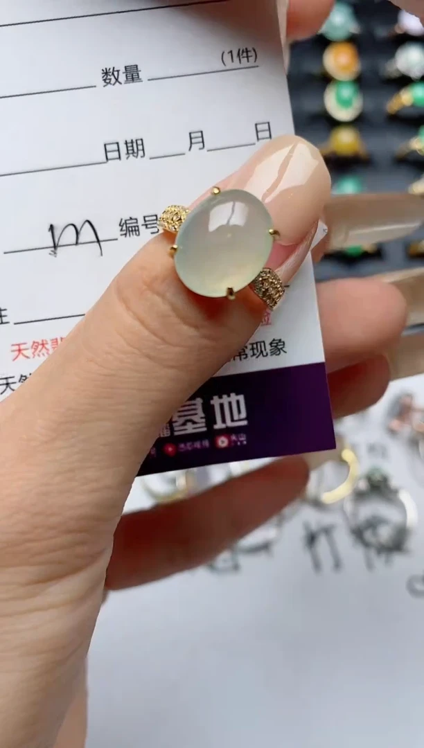翡翠戒指银S925镶嵌.