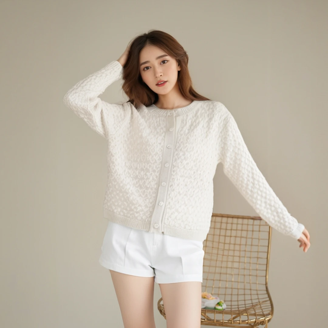 【ganne kasan/咖呐卡莎】小香风百搭外穿时尚休闲秋冬套头针织开衫