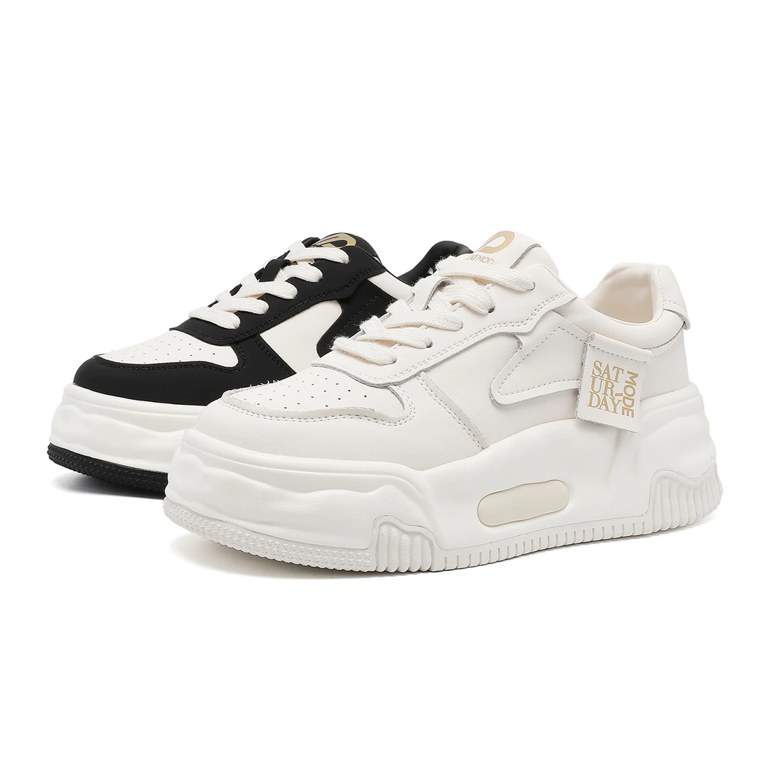 [贾公子]棉花糖熊猫2024新款女鞋厚底小白鞋休闲板鞋女鞋l60