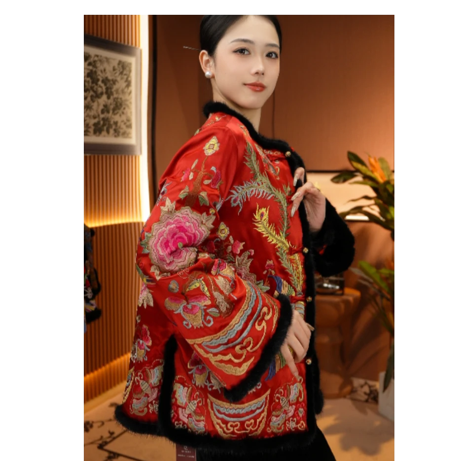 【凤川牡丹】重磅刺绣国风冬款加厚外套2024B2120思思大女王仓
