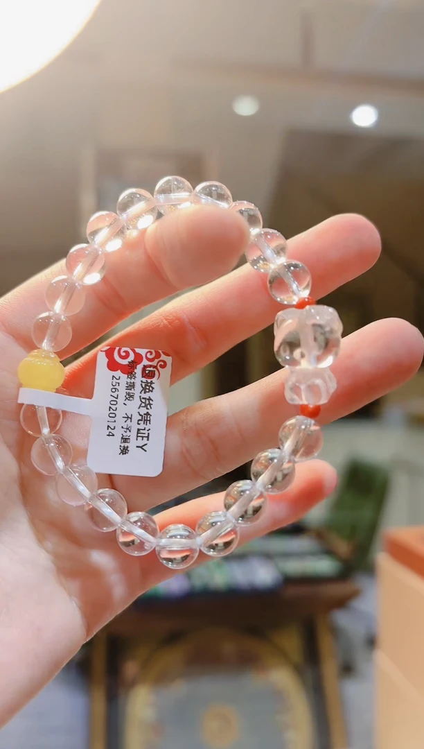 【闪购商品】水晶手串未镶嵌凯迪毛白水晶手串Y