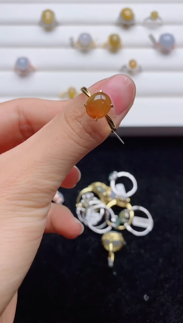 翡翠戒指银S925镶嵌.......