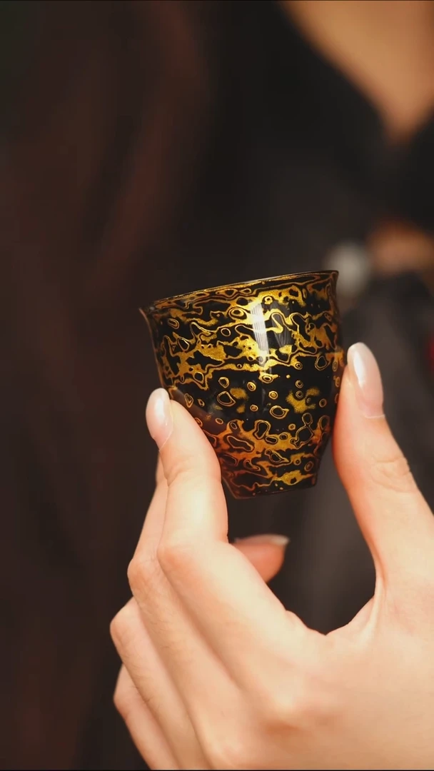 @黑金犀皮客杯@非遗大漆