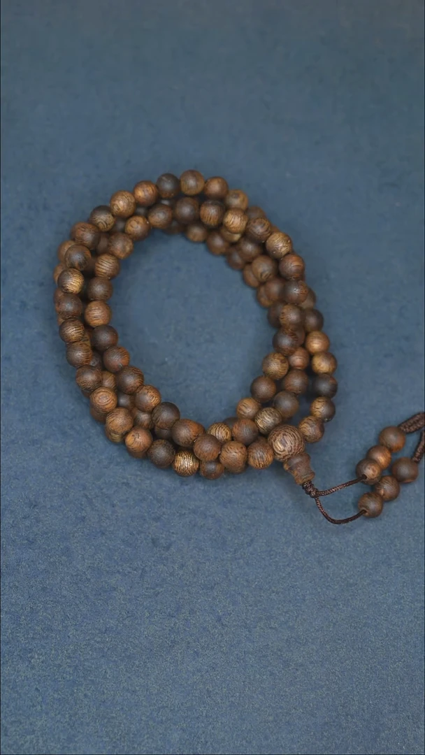 沉香手串海南莺歌绿棋多圈圆珠