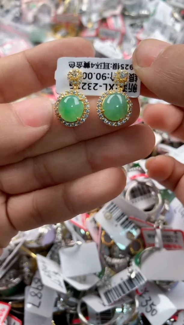 银S925镶嵌戒指翡翠4444----1