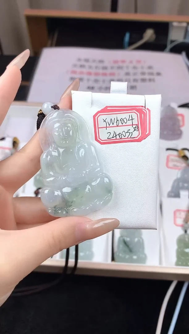 翡翠未镶嵌颈饰YW6004翡翠高冰飘花大观音