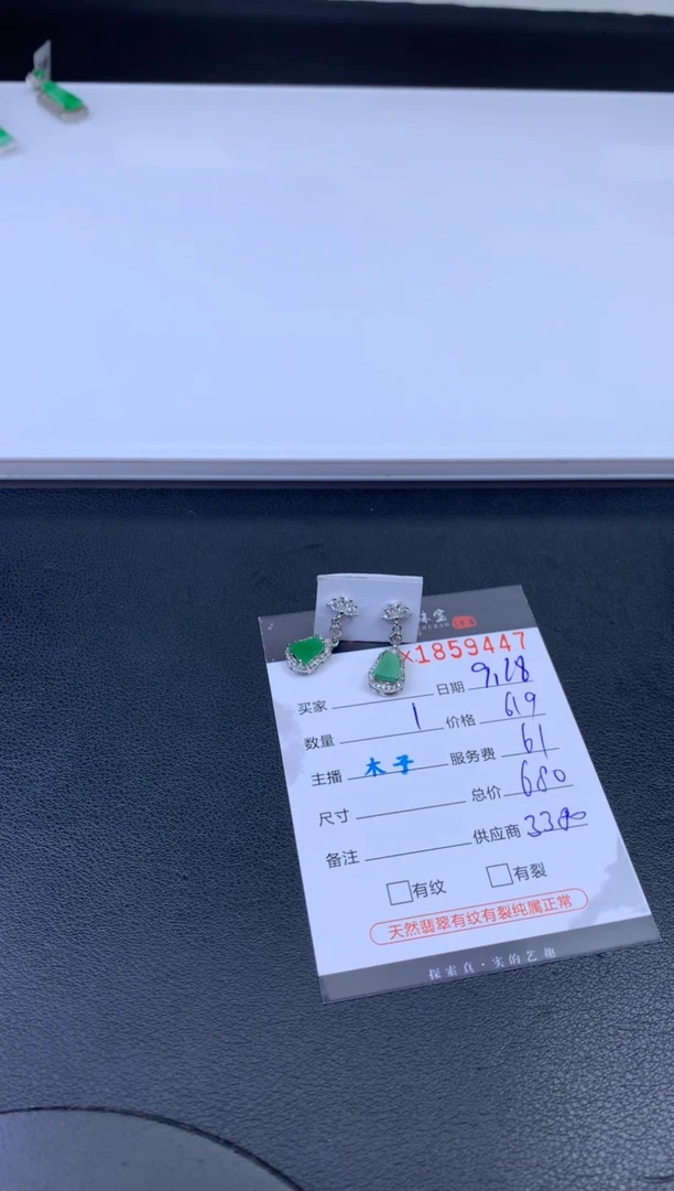 未镶嵌挂件翡翠哈轩 耳饰1对