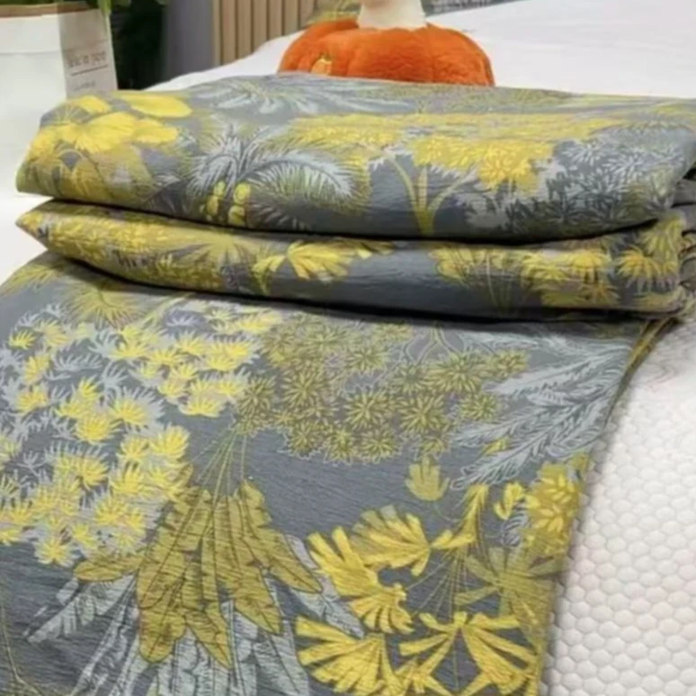 【好温馨专享】 高端精品色织双层纱夏被四件套 -发财树