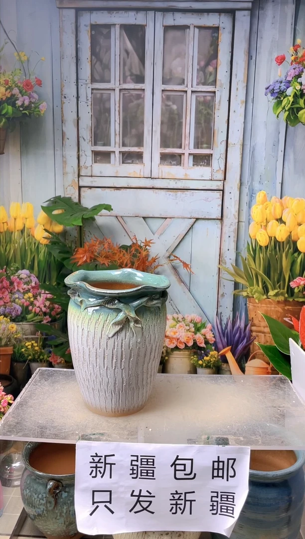 【闪购商品】红陶蝴蝶结大陶盆1个装