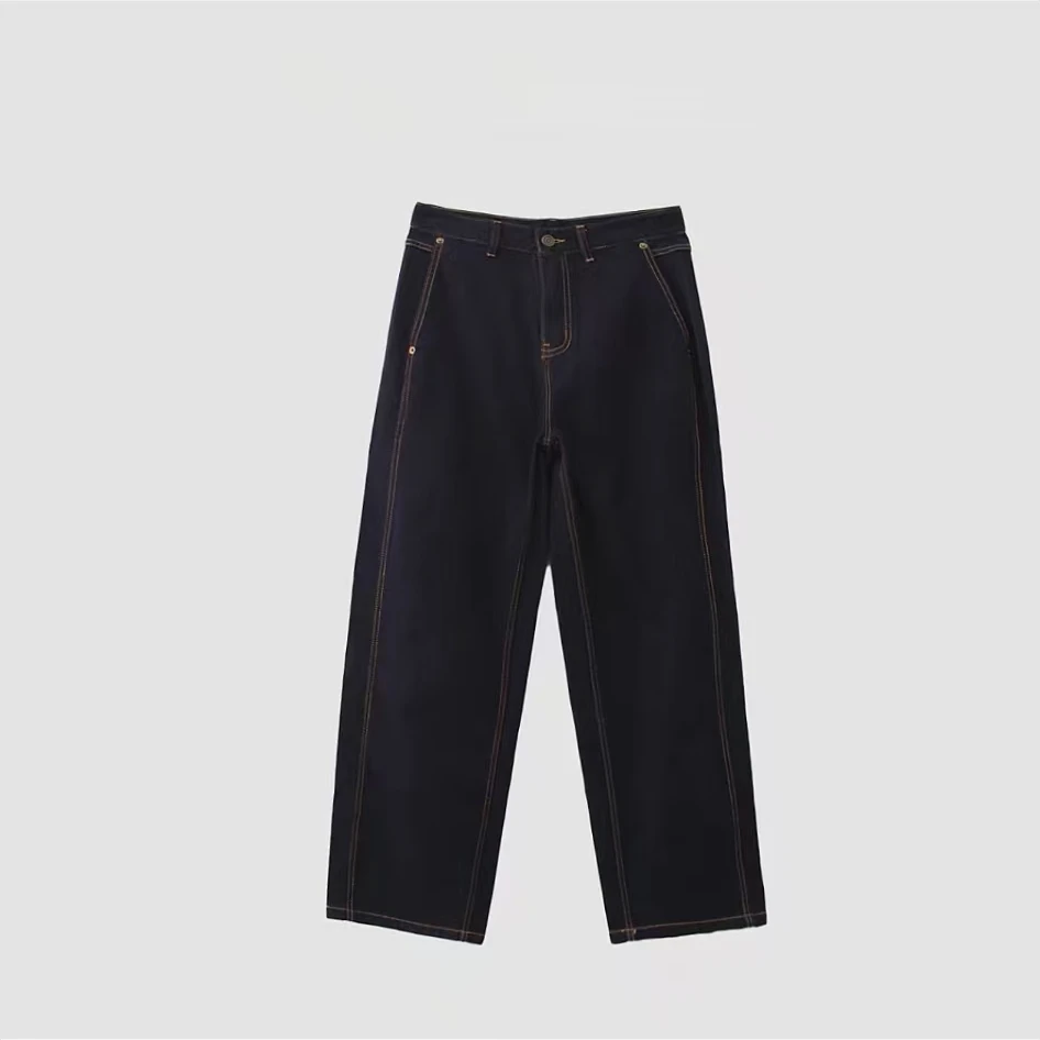 005【土壤牛仔】新款土壤牛仔棉弹牛仔布直筒裤阔腿裤