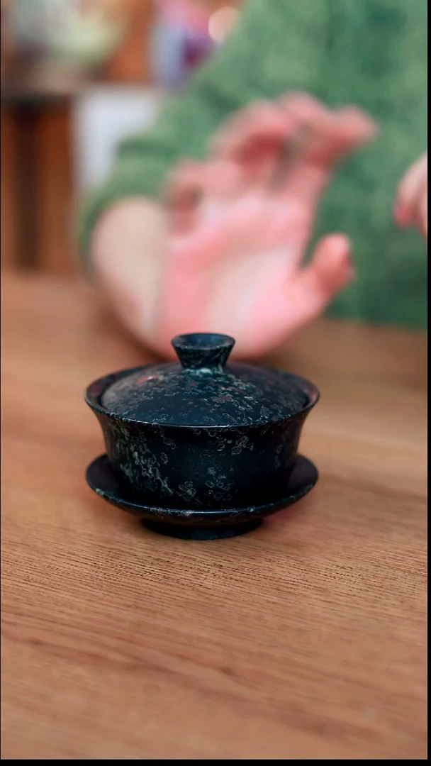 寻武记安山玉三才盖碗