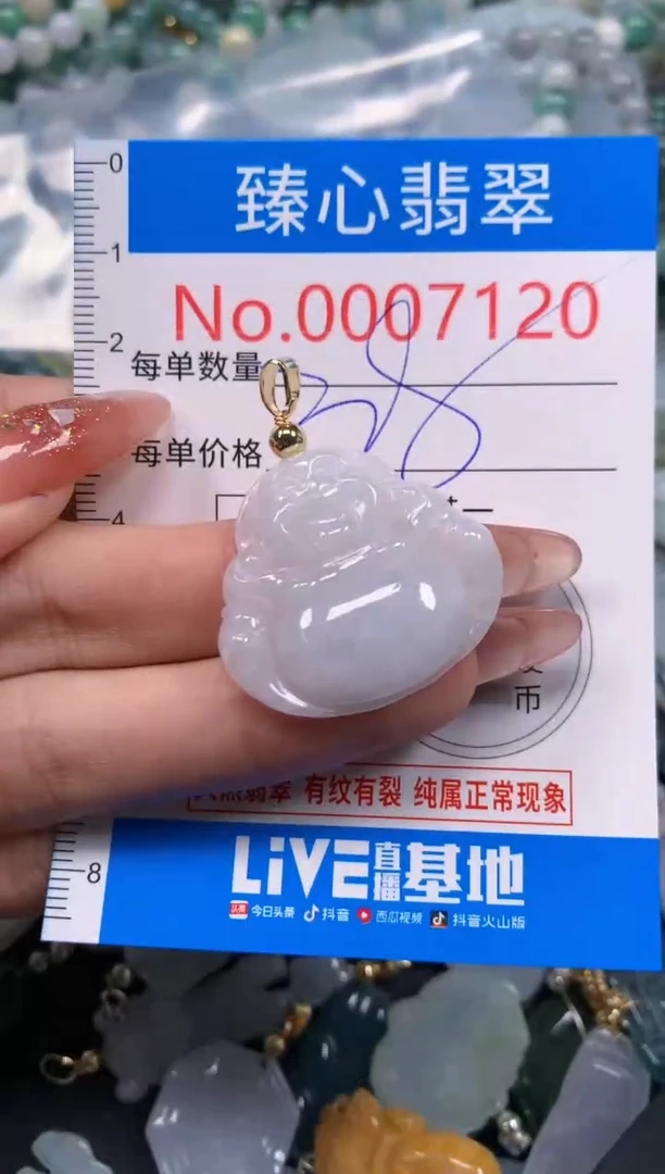 翡翠未镶嵌颈饰含绳0007120