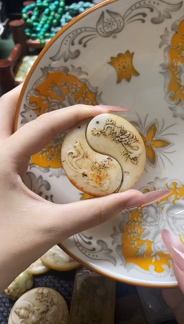 瓷片瓷片 瓷器 摆件 1对