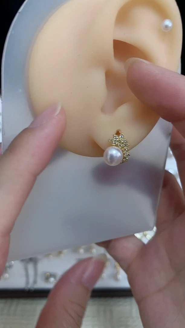 合金耳饰淡水珍珠18