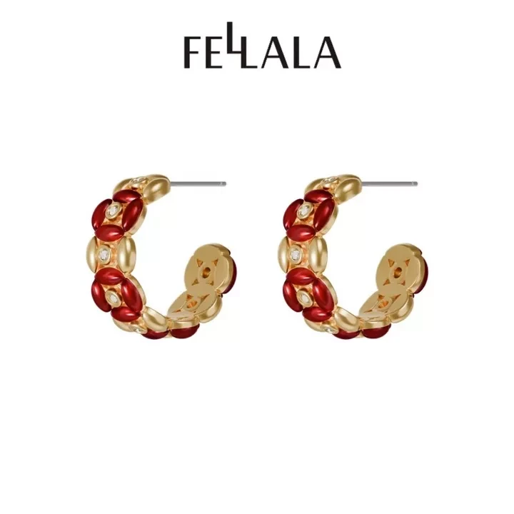 Fellala/翡拉拉「简奢时尚5.0」铜钱耳圈钱币耳环耳饰