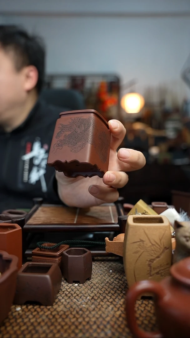 紫砂花盆卡*長木軒精品紫砂